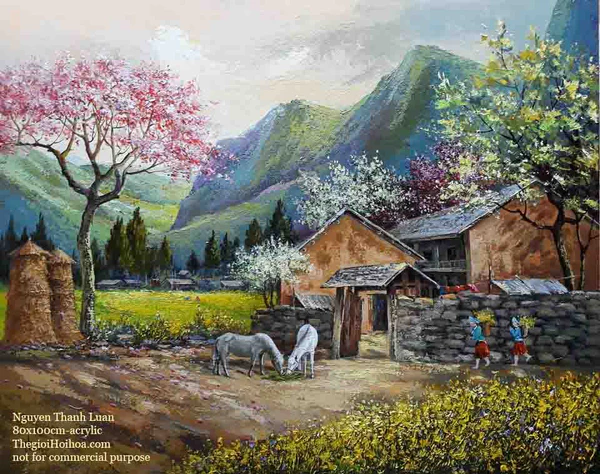 "Spring colors in the highlands", artist Nguyen Thanh Luan