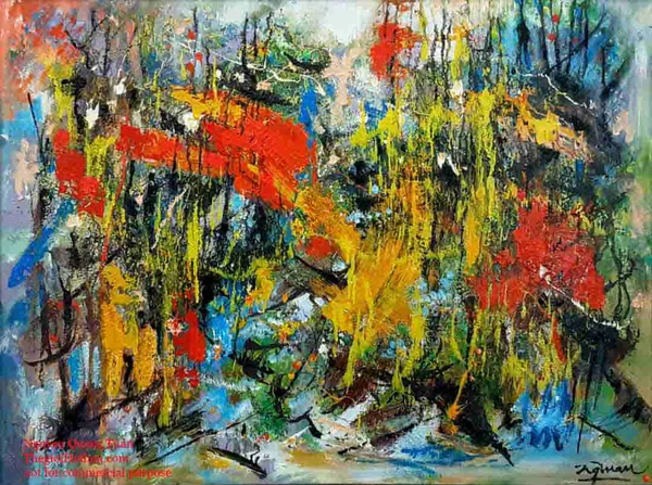 Abstract "Spring and the forest" - artist Nguyen Quang Tuan